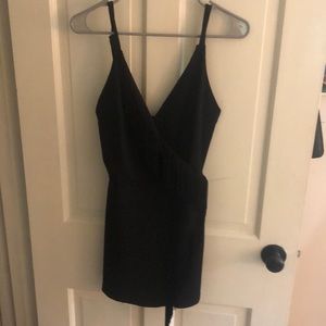 Bershka Black romper with fringe detail